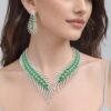 AD NECKLACE GREEN (1) American Diamond Necklace