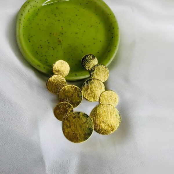 GOLD LOOK PARTY WEAR EARRING (1) Disc Drop Earrings