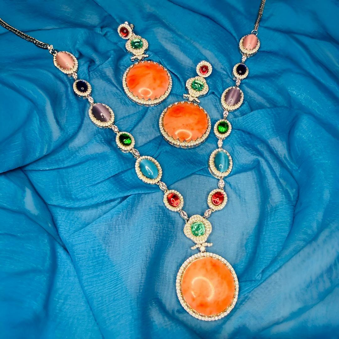 Multicolor American Diamond Necklace