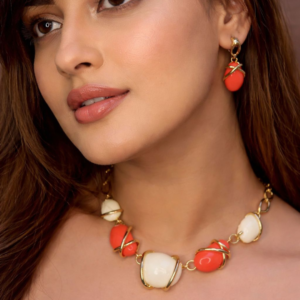 Premium Coral & Ivory  Necklace