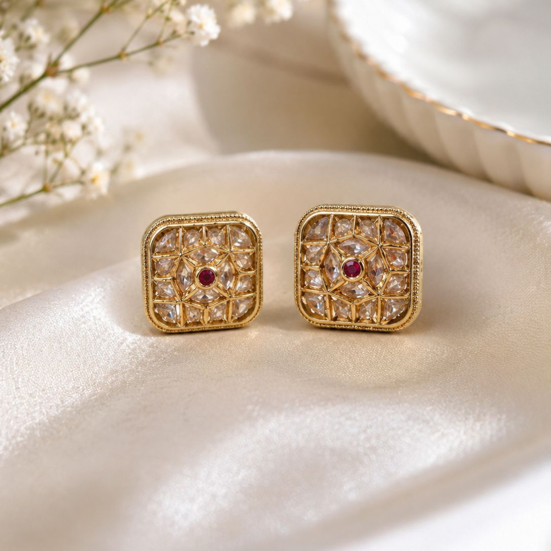 Premium Polki Stud Earrings