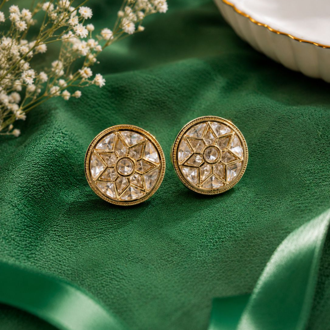 Royal Polki Stud Earrings